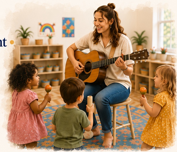 Teaching artist with children